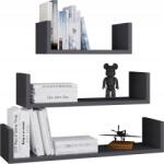 Topeshop 3 darabos Mobi fali polc szett, antracit (MOBI 3P ANTRACYT)