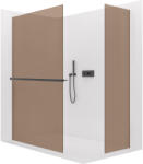 Cerano - Walk-in Crystal TL/P zuhanykabin - 8 mm - merevítő nélküli rendszer + törölközőtartó polc/törölközőtartó - matt fekete, bronz üveg -… - cerano - 353 237 Ft