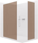 Cerano - Walk-in Crystal TL/P zuhanyfal - 8 mm - merevítő nélküli rendszer - króm, bronz üveg - 130x110x200 cm