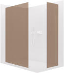 Cerano - Walk-in Crystal TL/P zuhanyfal - 8 mm - merevítő nélküli rendszer - matt fehér, bronz üveg - 80x80x200 cm