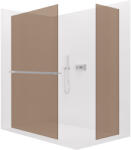 Cerano - Walk-in Crystal TL/P zuhanyfal - 8 mm - merevítő nélküli rendszer + polc/törölközőtartó - króm, bronz üveg - 160x160x200 cm