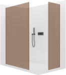 Cerano - Walk-in Crystal TL/P zuhanyfal - 8 mm - merevítő nélküli rendszer - matt fekete, bronz üveg - 90x90x200 cm