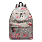 Konofactory Szürke virágos iskolai hátizsák „Roses (R1401-roses-grey-HU)