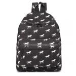 Konofactory Fekete mintás iskolai hátizsák „Horses (R1401-horses-black-HU)