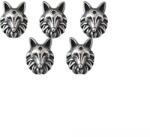  Charm Lup 10x7x5 mm Otel Inoxidabil 316L Pentru Creatie Bijuterii - 1 Buc