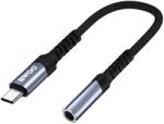 BWOO Adaptor audio USB-C tata - JACK 3.5 mm mama 10cm negru BWOO BO-BZ47 (BO-BZ47)
