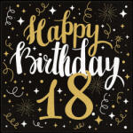 PAW Papírszalvéta 33x33 cm 3 rétegű 20 lap/csomag - "Boldog születésnapot 18