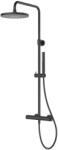 Oltens Vassa set de duș perete cu termostat cu duș de ploaie negru mat 36508300 (36508300)