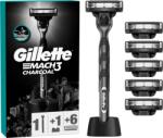 Gillette Uefa Champions League Special Edition Gillette Mach3 Charcoal Férfi Borotva, 6 Borotvabetétek