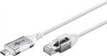 Goobay Cablu de retea USB type C la RJ45 Gigabit Cat. 6 Slim 1m brodat Alb, Goobay G74385 (G74385)