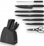 Masterpan Konyhai késkészlet fekete blokkban 8 db-os élező olló (MP-6009)