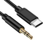  Cablu audio Jack 3.5 mm STEREO tata la USB-C tata 1m negru (EL-6044)