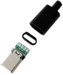 Mufa USB-C 3.1 5pin tata slim carcasa din plastic pentru montare pe cablu (EL-5135)