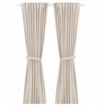 IKEA Lenda függöny megkötővel, 2 db, 140x300 cm, krémszínű függöny (505.528.81)