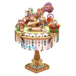 Tonecheer Puzzle 3D, Cutiuta muzicala Alice's Tea Party, lemn, Tonecheer, 209 piese