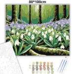  Üde hóvirágos tisztás - számfestő készlet - 80×100 cm (Keret nélkül)