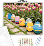  Tavaszi tojássor - számfestő készlet - 40×50 cm (Keretre feszítve)