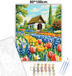  Tavaszi virágözön - számfestő készlet - 80×100 cm (Keret nélkül)