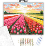  Színes tulipánmező - számfestő készlet - 60×70 cm (Keretre feszítve)