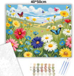  Tavaszi pillangók - számfestő készlet - 40×50 cm (Keretre feszítve)