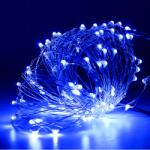  Micro LED декоративна лента с батерии 3м. , син цвят