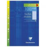 Clairefontaine Комплект 50 Единични листи 90гр. А4 с перфорация в папка Bleu Clairefontaine