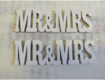  Fa "MR&MRS" felirat fehér 3x10, 5cm 2db/csomag - koszorúhoz és asztaldíszhez