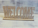  Natúr fa - "Welcome" tábla talpas 25cm - feliratként és tábladíszként