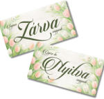  Nyomtatott fa tábla - Zárva-Nyitva 24, 3x13cm - pasztell tulipános - húsvéti és tavaszi dekorációhoz