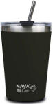 NAVA Pahar Termos Oțel inoxidabil 450ml Black cu Pai 10-262-114 (10-262-114)