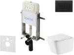 kielle Genesis New - Set pentru montare încastrată, toaletă Arkas I, Vortex Rimless+, capac softclose și clapetă Gemini New III, negru mat 30528SZ81 (30528SZ81)