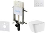 kielle Genesis New - Set pentru montare încastrată, toaletă Arkas I, Vortex Rimless+, capac softclose și clapetă Gemini New II, alb lucios/crom 30528SZ76 (30528SZ76)
