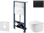 kielle Genesis New - Falsík alatti szerelőkészlet, Oudee kompakt WC Vortex Rimless+ és softclose ülőkével, Gemini New III, vezérlőgombokkal, matt fekete 30528SS45 (30528SS45)