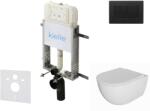 kielle Genesis New - Falsík alatti szerelőkészlet, Oudee WC Rimless és softclose ülőkével, Gemini New III, vezérlőgombokkal, matt fekete 30528SZ09 (30528SZ09)