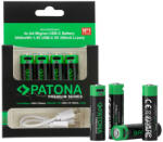 PATONA Premium 3000mWh USB-C 4X AA Mignon újratölthető lítium elem (1410)