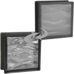 Fuchs Design BM Aqua Reflex üvegtégla egy oldalon szatinált 19 cm x 19 cm x 8 cm fekete