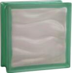 Fuchs Design BM Aqua Reflex üvegtégla két oldalon szatinált 19 cm x 19 cm x 8 cm türkiz