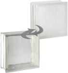 Fuchs Design Agora üvegtégla fehér egy oldalon szatinált 19 cm x 19 cm x 8 cm
