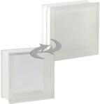 Fuchs Design Omega üvegtégla fehér egy oldalon szatinált 19 cm x 19 cm x 8 cm