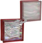 Fuchs Design BM Aqua gyöngyház üvegtégla egy oldalon szatinált 19 cm x 19 cm x 8 cm rubin