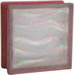 Fuchs Design BM Aqua gyöngyház üvegtégla két oldalon szatinált 19 cm x 19 cm x 8 cm rubin