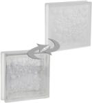 Fuchs Design Savona üvegtégla fehér egy oldalon szatinált 19 cm x 19 cm x 5 cm