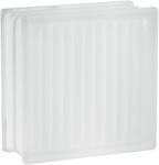 Fuchs Design Kockás üvegtégla fehér két oldalon szatinált 19 cm x 19 cm x 5 cm