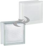 Fuchs Design Xenon üvegtégla fehér egy oldalon szatinált 19 cm x 19 cm x 8 cm