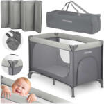 Ricokids Utazó gyerekágy, Ricokids RK-240, világosszürke, 125 x 65 cm, magasság: 78 cm, levehető oldalsó bejárat, 2 fékezhető kerék, összecsukható, matraccal, teherbírás: 15 kg (TE724000)