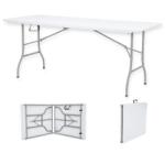  Összecsukható 240x74x74cm kemping asztal, kerti asztal fehér (LY-FH240)