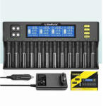 LiitoKala Lii-S12 tizenkét töltőcsatornás 18650 LCD Lithium-Ion Li-Ion akkumulátor/cella töltő (LiiS12)