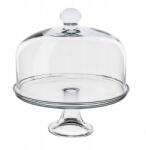 Edwanex süteményes üvegtál, 30cm, üvegfedéllel (patera z kloszem)