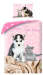 Állatok Cicás, Kutyás Happier Together ágyneműhuzat 140×200cm, 70×90 cm
