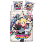Naruto Boruto Ninja Squad ágyneműhuzat 140×200cm, 63×63 cm microfibre